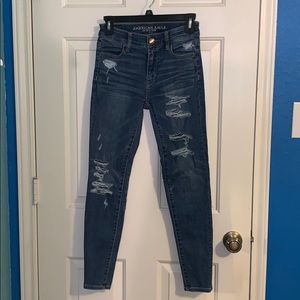 AE High Waisted Distressed Jeans